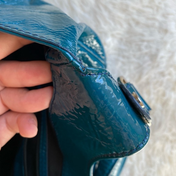 DOLCE & GABBANA “Allyson Bag” Vintage Green Leather Authentic Shoulder Purse - Picture 15 of 16